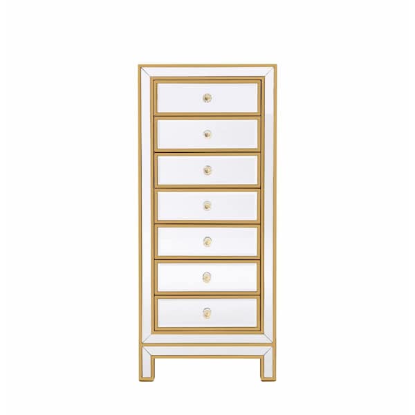 Convenience Concepts 38 x 12 x 32 in. Lingerie Chest with 7 Drawers, Gold HI2211219 - main